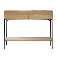 KONSOLE mit 2 Schubladen und 1 Regalboden in Eichenoptik - L100cm - Apfelbaumfarben, Holzwerkstoff (100/35/81cm) - Calicosy