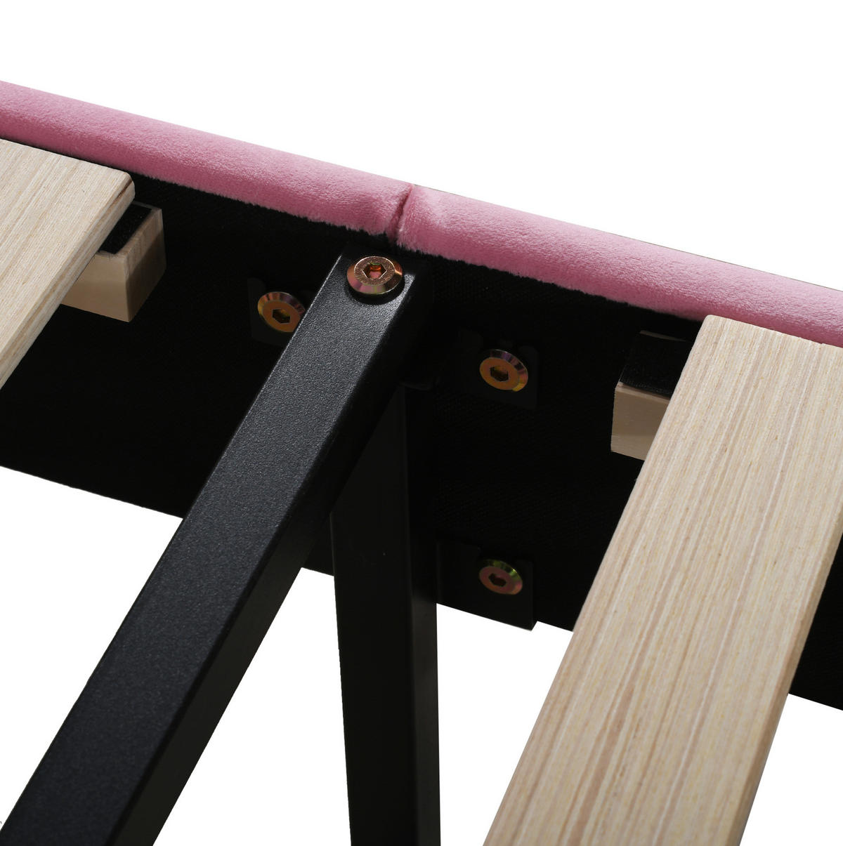 POLSTERBETT 90/200 cm Rosa aus Samtstoff mit Lattenrost - Rosa, Textil (90/200cm) - OKMYHOME