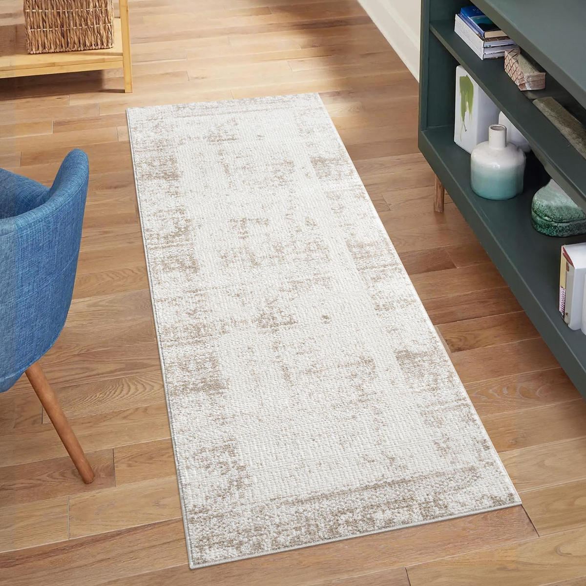 KURZFLOR-TEPPICH Antik 232 Creme 80x300 cm - Creme, Textil (80/300cm) - carpet city