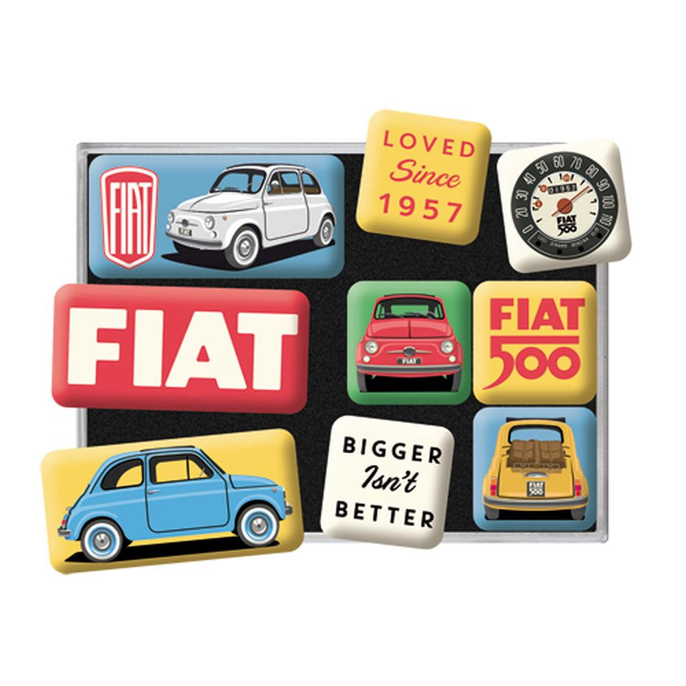 MAGNETSET 9-teilig Fiat Fiat 500 Loved Since 1957 - Multicolor, Metall (9/7/2cm) - Nostalgic-Art