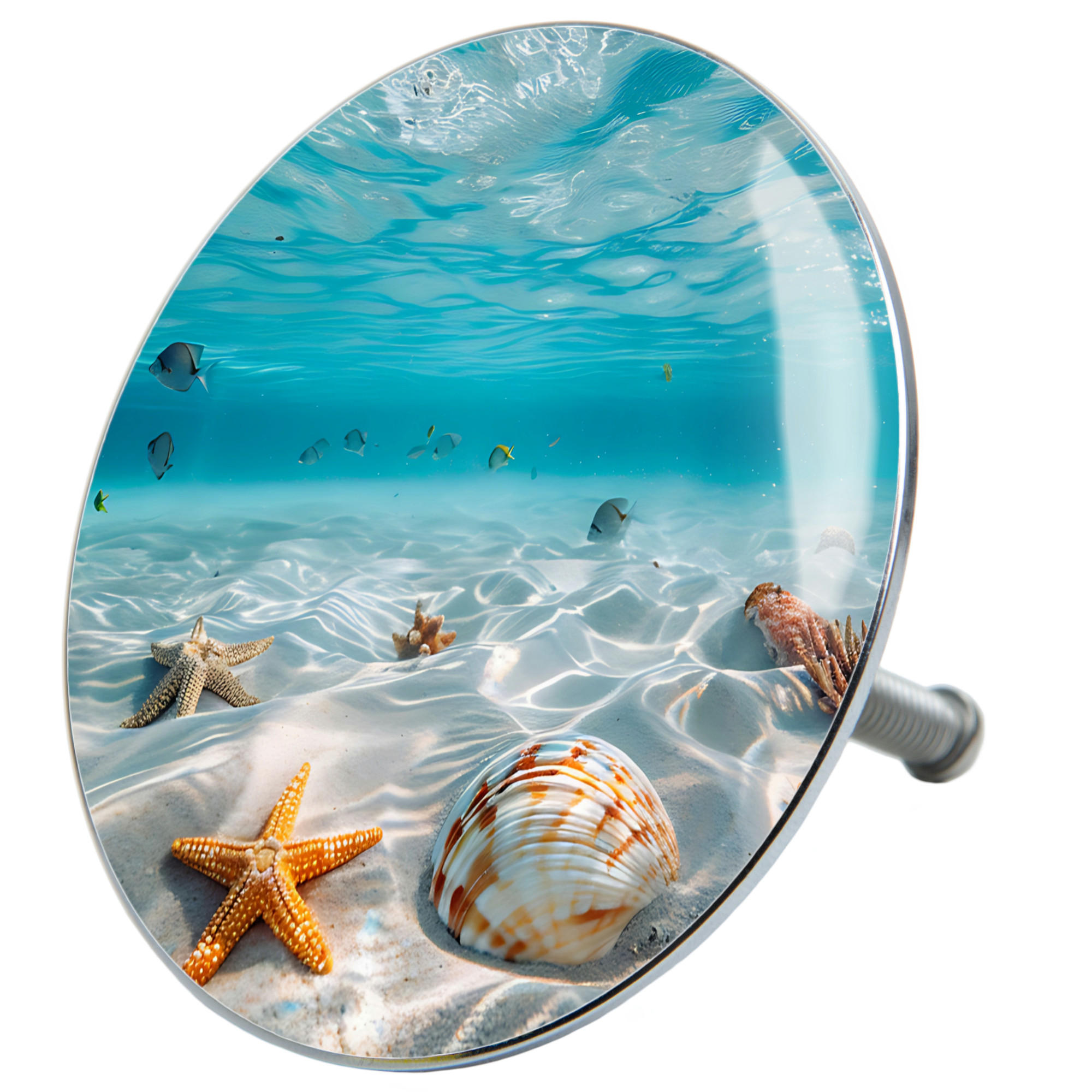 BADEWANNENSTÖPSEL Waterworld - Blau, Metall (8/10/10cm) - Sanilo