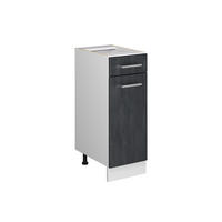 KÜCHENUNTERSCHRANK R-Line Schwarz Beton 30 cm ohne Arbeitsplatte - Schwarz/Weiß, Holzwerkstoff (30/81.6/46cm) - Vicco