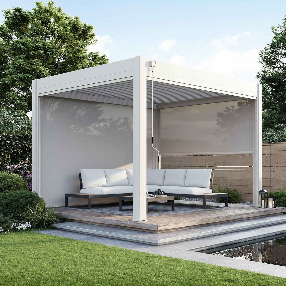 SONNENROLLO für Pergola Sand - Beige, Metall (370/236/6cm) - WEIDE