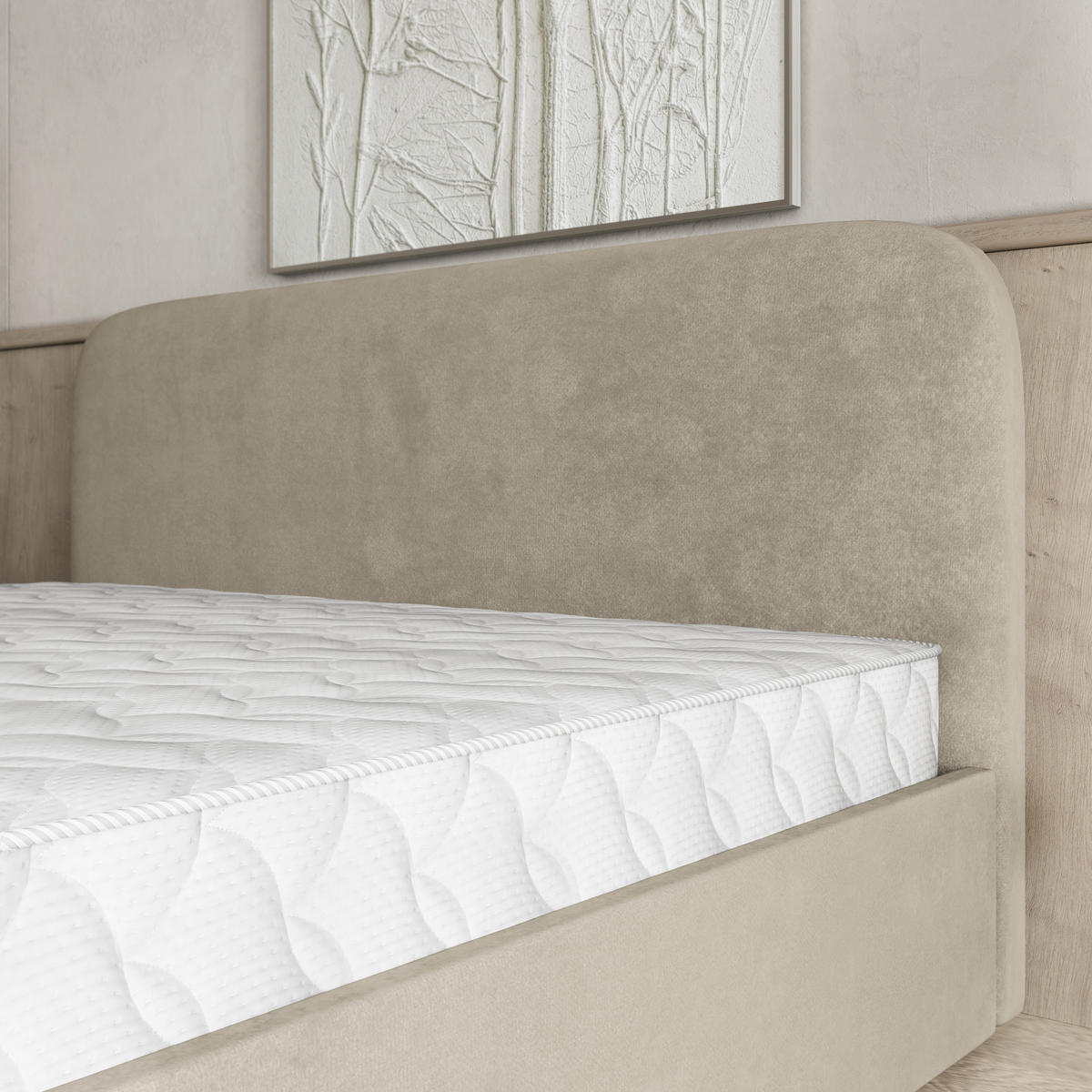 POLSTERBETT RENIVE 160x200 cm mit Bettkästen - Beige - Beige, Holz (160/200cm) - MASSENO