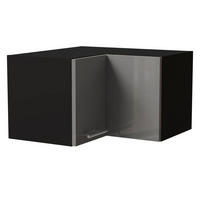 ECKHÄNGESCHRANK Essen W12/60/36 Grau Hochglanz / Schwarz Matt 60 / 60 / 36cm - Schwarz/Grau, Holz/Holzwerkstoff (60/36/60cm) - Feldmann-Wohnen