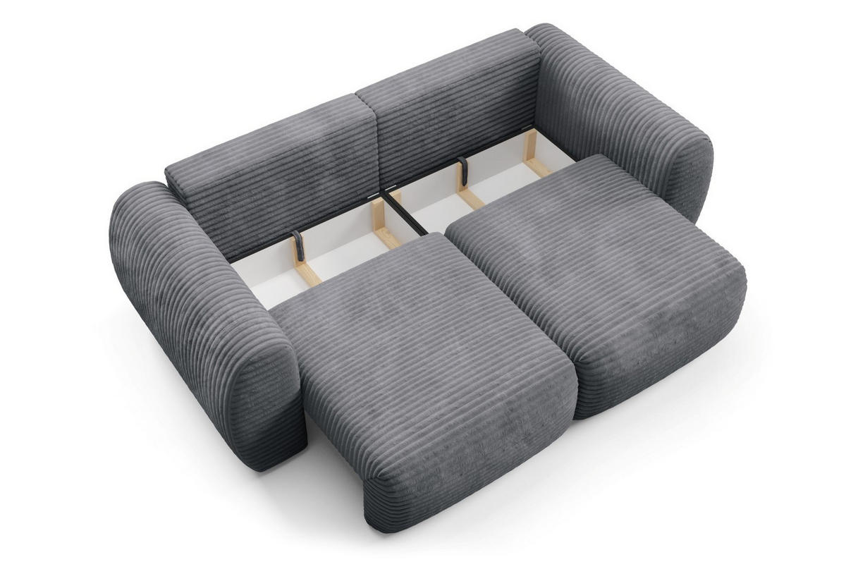 SCHLAFSOFA mit Bettkasten Anthrazitgrau - Anthrazit/Schwarz, Holz/Holzwerkstoff (266/95/110cm) - Furnisell