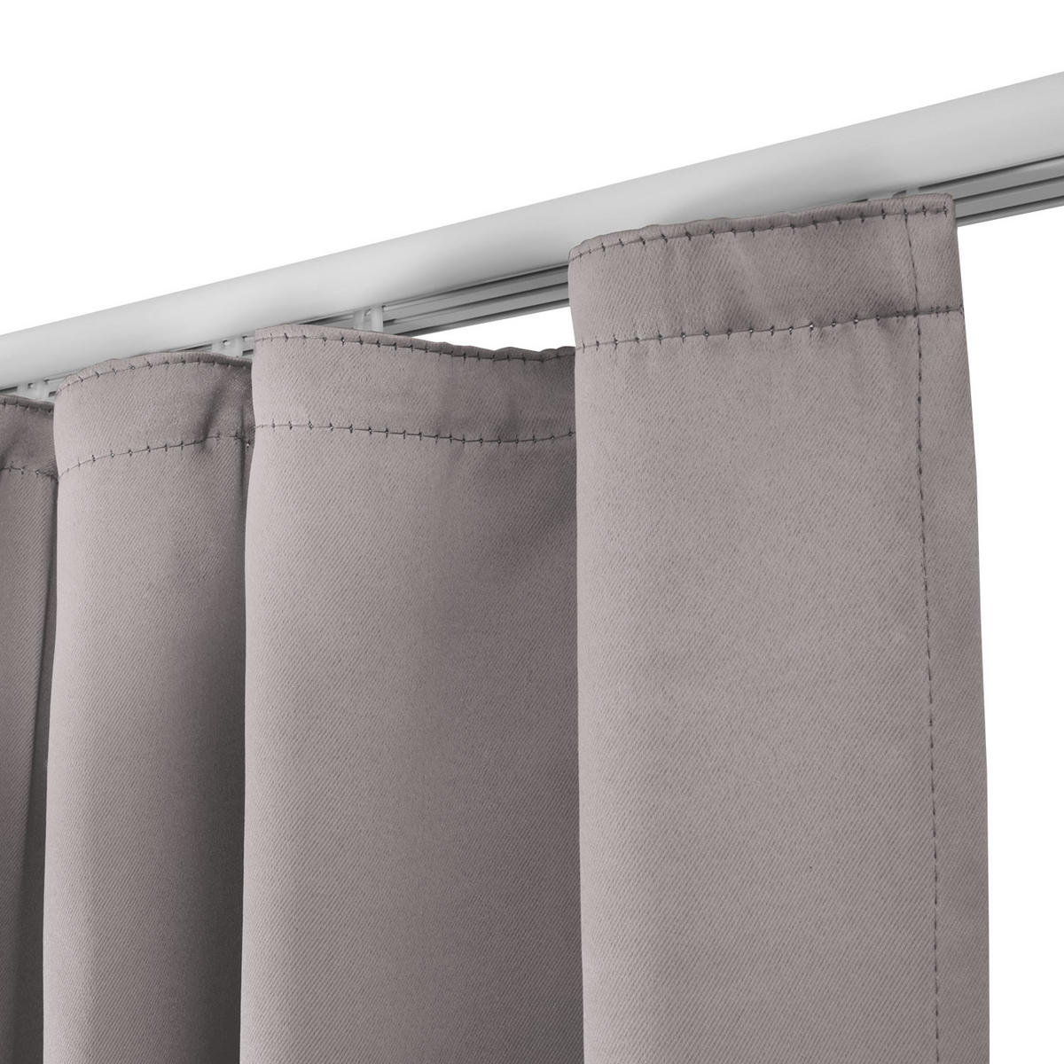 VORHANG Amelie BK mit Kräuselband 140x245cm Grau (2tlg) - Grau, Textil (140/245/1cm) - Beautissu 