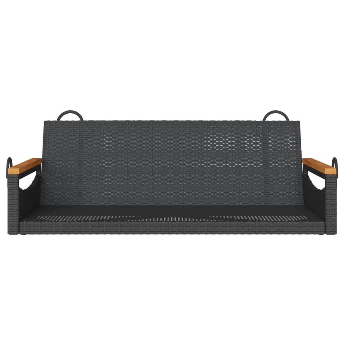 HÄNGEBANK Schwarz 109/62/40 Cm Poly Rattan - Schwarz, Kunststoff (62/40/109cm) - vidaXL
