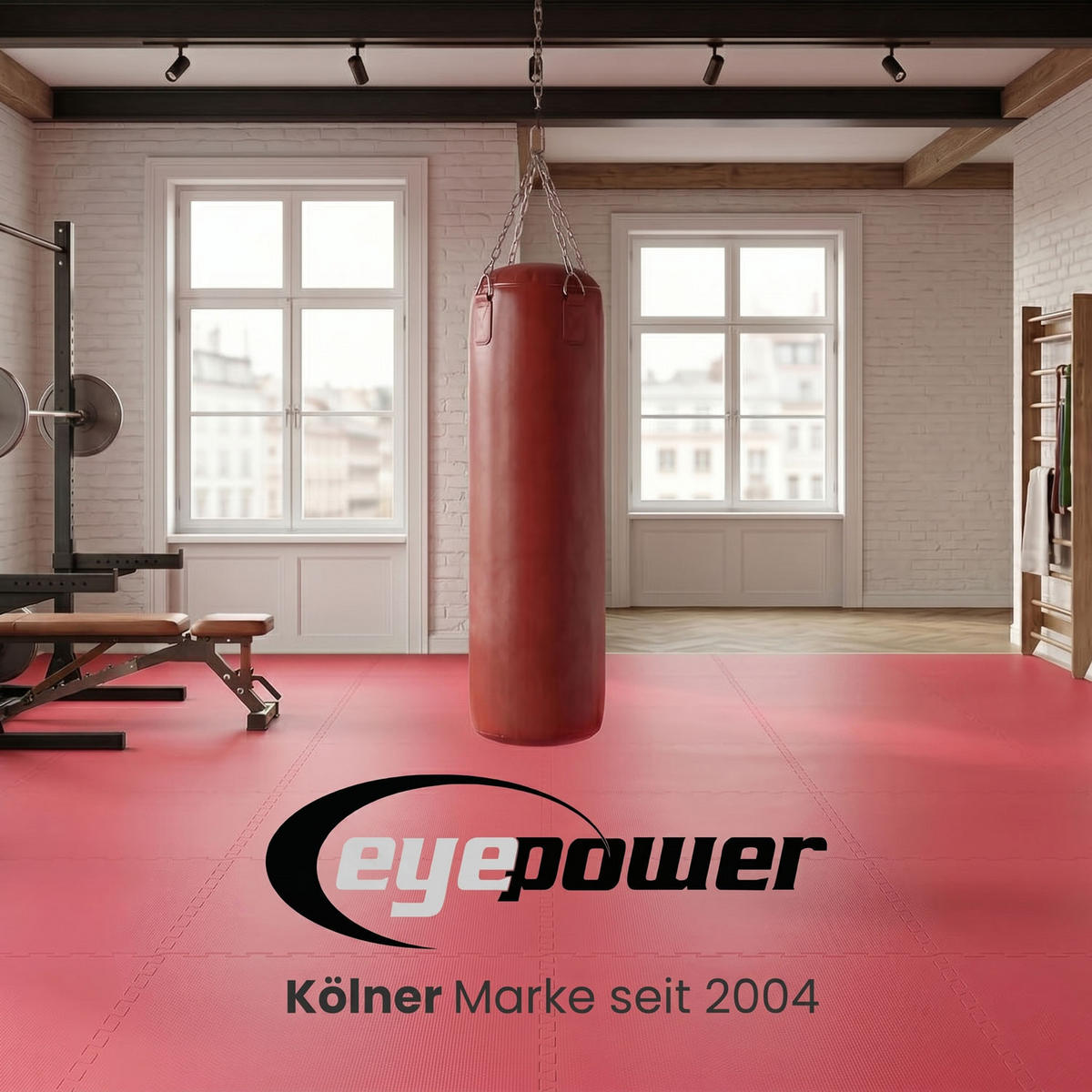 BODENSCHUTZMATTEN - 4er Set - 63/63/2 cm - Rot / Blau - Blau, Kunststoff (63/63cm) - eyepower