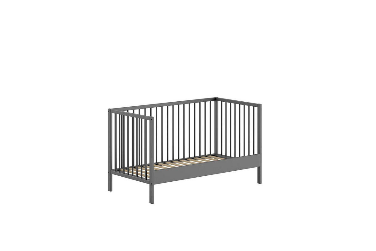 BABYBETT Kara-lynn 144x84x76 aus Massivholz in Buche Anthrazit - Grau, Holz (70/140cm) - 58aufmkessel