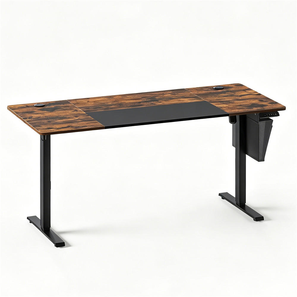 SCHREIBTISCH 160/70/72-120 cm elektrisch höhenverstellbar Tisch - Braun, Holz (160/70/72cm) - Kaket