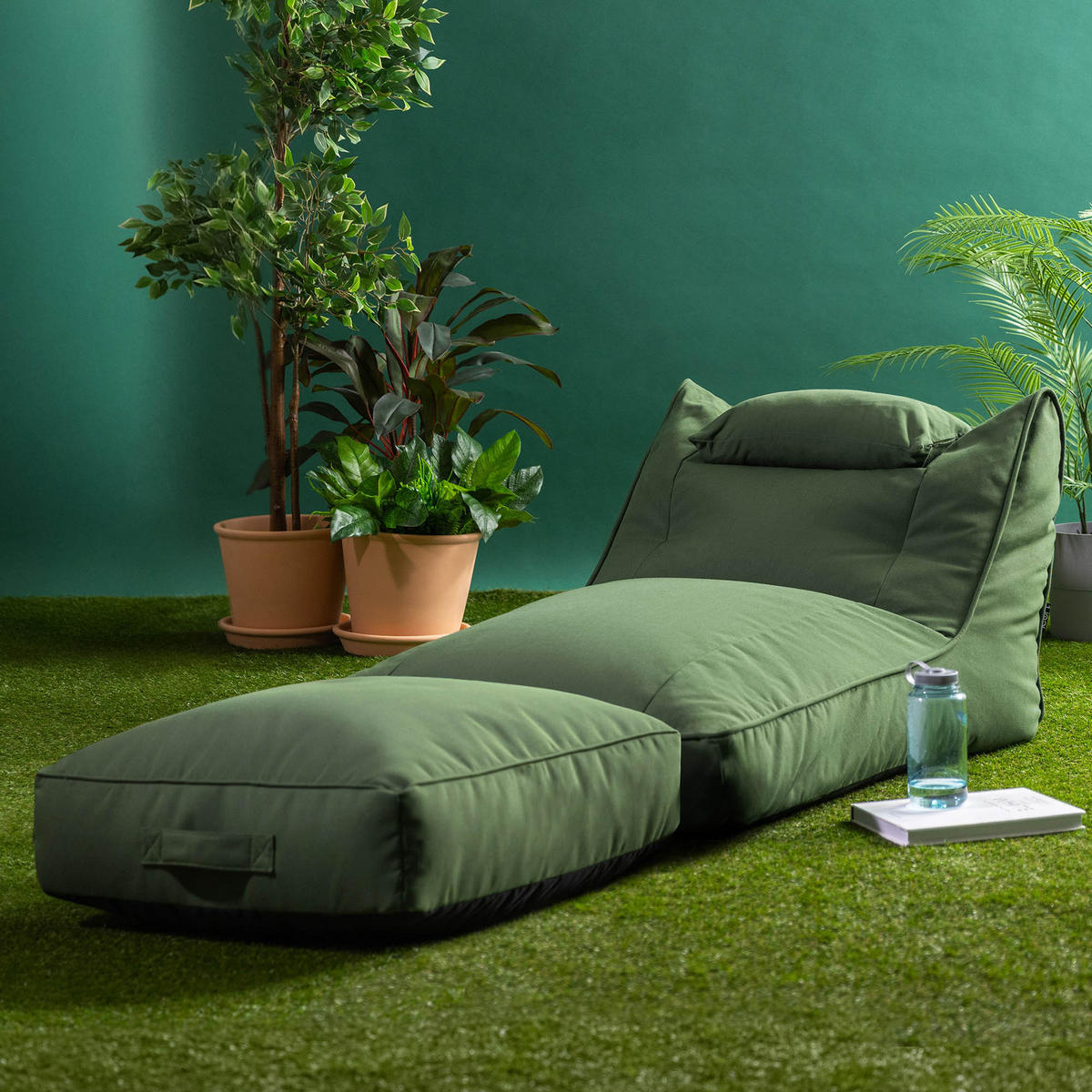 SITZSACK Outdoor mit Bodenkissen Nova - Grün, Textil (84/68/180cm) - icon