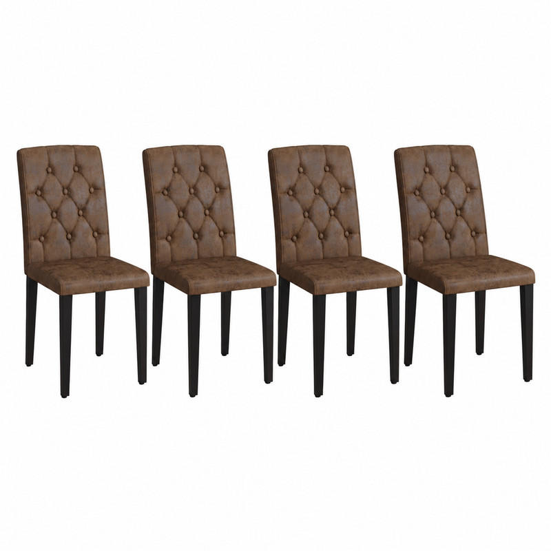 ESSZIMMERSTUHL mit Rautensteppung 89 cm Velours-Optik Braun Schwarz 4er-Set - Braun, Metall (46/89/42cm) - Meubliv