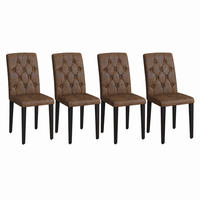 ESSZIMMERSTUHL mit Rautensteppung 89 cm Velours-Optik Braun Schwarz 4er-Set - Braun, Metall (46/89/42cm) - Meubliv