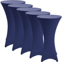 STEHTISCHHUSSE Stella Ø 80cm Blau (5tlg) - Anthrazit, Textil (80/110cm) - Beautissu 