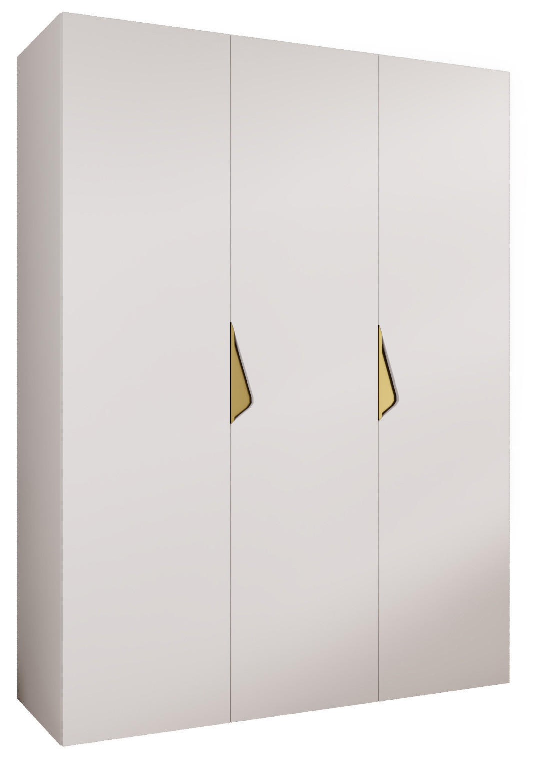 DREHTÜRENSCHRANK 202/150/52 3-türig - Goldfarben/Weiß, Holz/Metall (150/202/52cm) - Abiks Möbel
