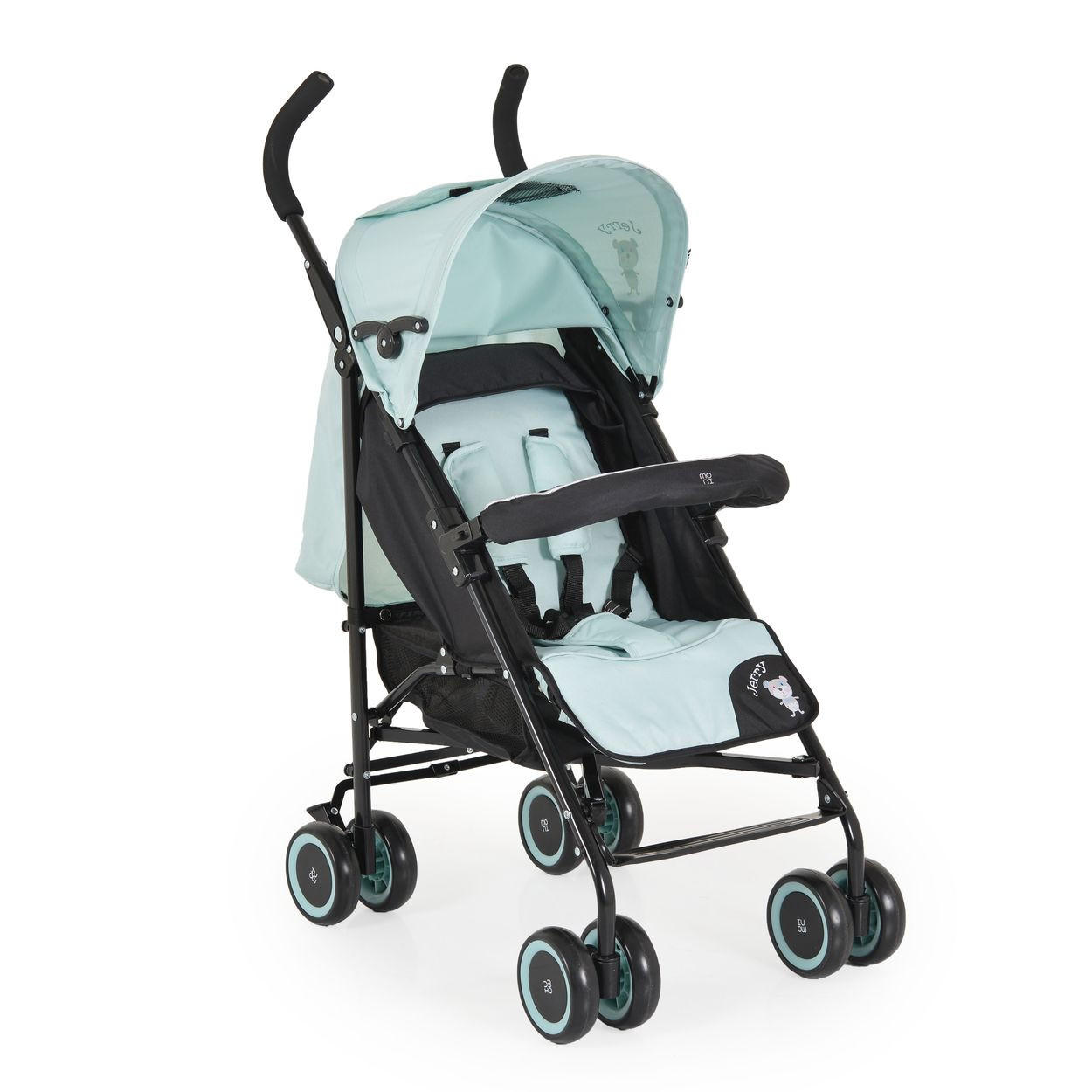 BUGGY Jerry blau schwarz Sonnendach, schwenkbare Vorderräder, EVA-Räder - Blau/Schwarz, Metall (72/47/100cm) - Moni
