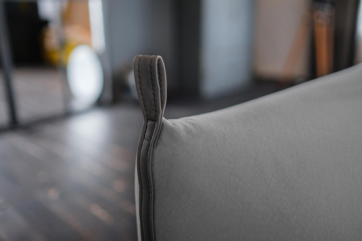 ECKSOFA CANE Grau Webstoff - Schwarz/Grau, Textil/Metall (310/210cm) - KAWOLA