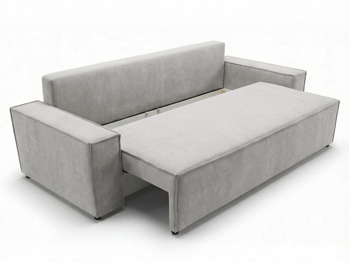 SOFA 230/90/70 Hellgrau Sivra - Hellgrau, Kunststoff/Textil (230/70/90cm) - Graingold