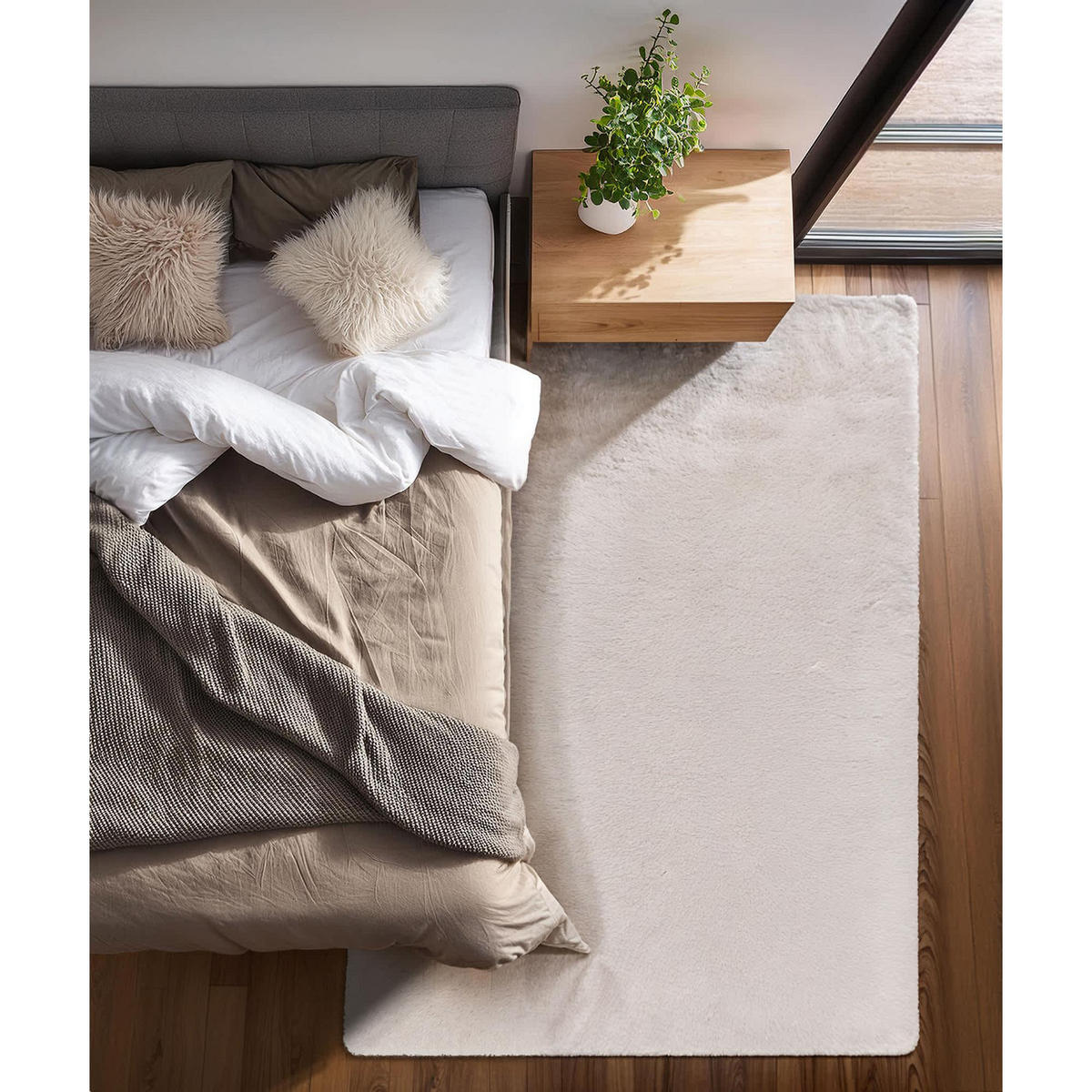 TEPPICH Gala schneeweiß 120 x 170 x 3 cm - Weiß, Textil (120/170cm) - Vivaraise
