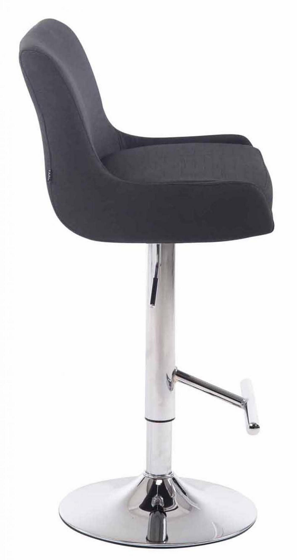 BARHOCKER 2er Set Lederlook schwarz - Chromfarben/Schwarz, Textil/Metall (43/90/50cm) - CLP