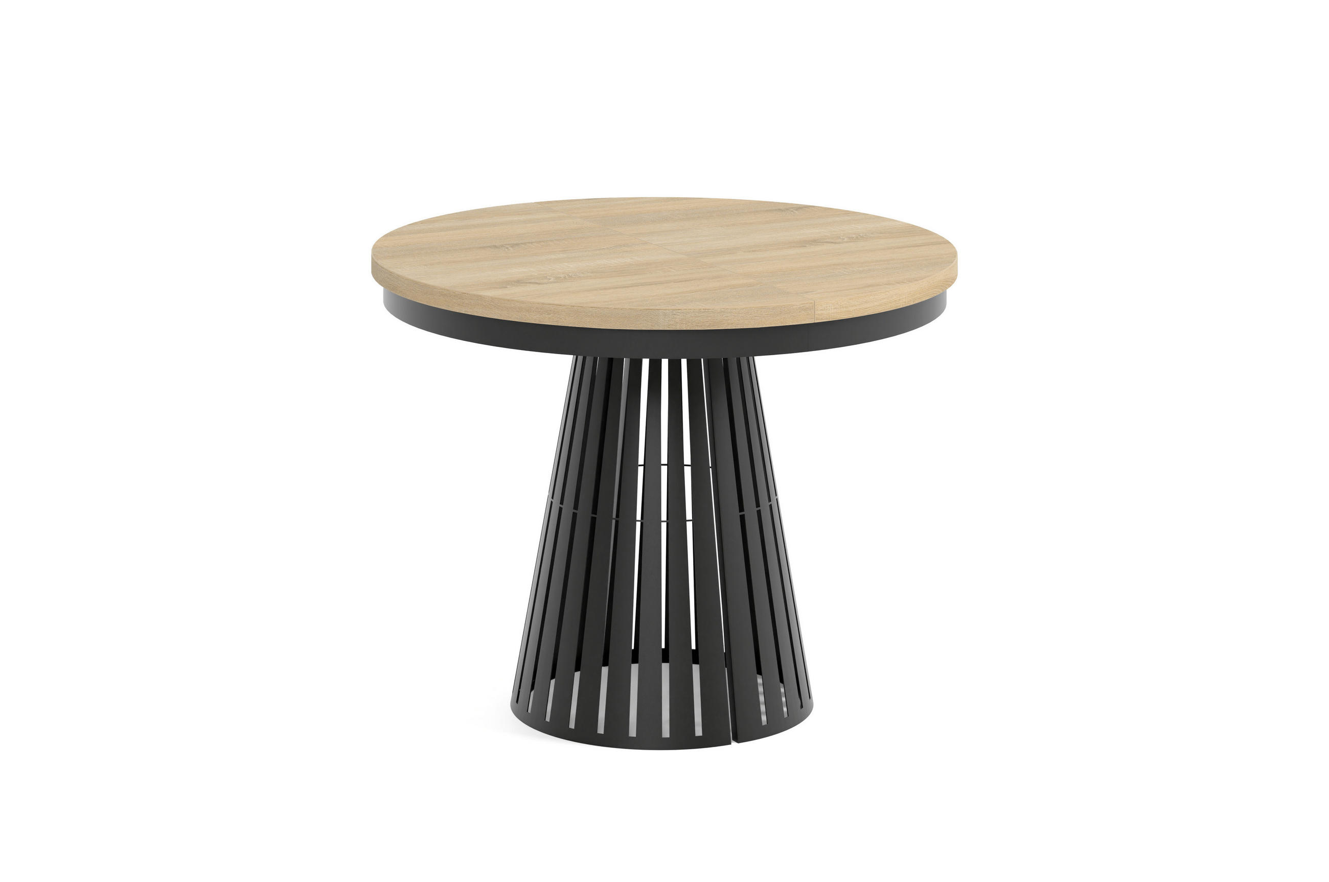 ESSTISCH Cone Bis - Schwarz/Sonoma Eiche, Holzwerkstoff/Metall (100/100/76cm) - Meblini