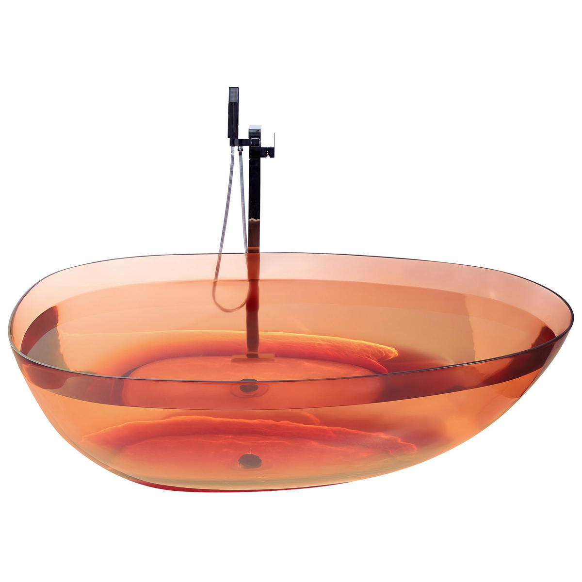 BADEWANNE 78x169x53 cm transparent Blancarena - Terracotta, Kunststoff (78/53/169cm) - Beliani