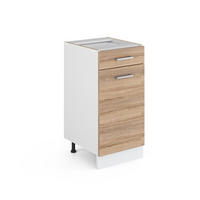 UNTERSCHRANK R-Line Sonoma 40 cm mit Schublade, ohne AP - Weiß/Sonoma Eiche, Holzwerkstoff (40/81.6/46cm) - Vicco