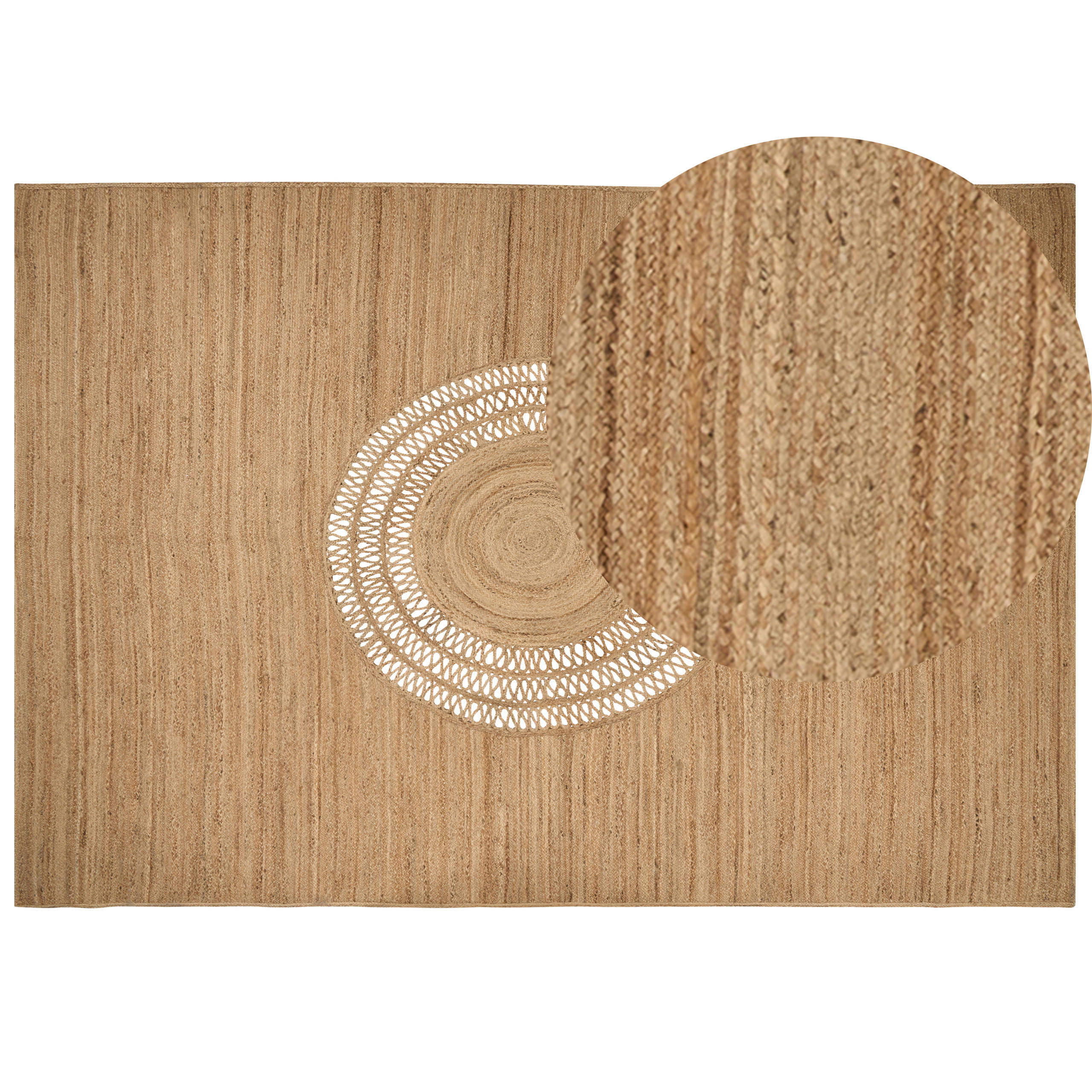 TEPPICH geflochten Beige 160/230 cm Bogazoren - Beige, Naturmaterialen (160/230cm) - Beliani