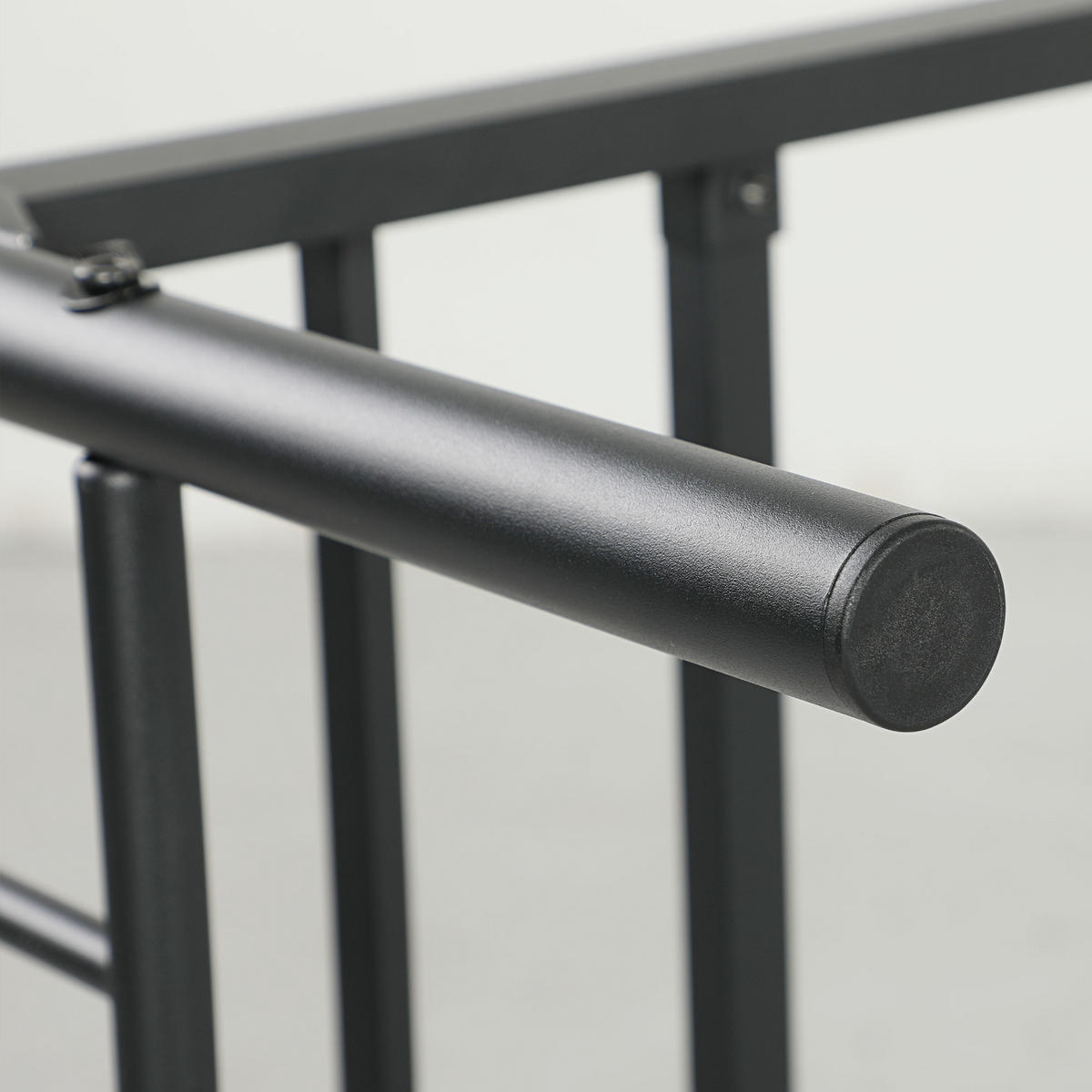 BETTGESTELL 90x200 cm DE-08181 Metall, geräuschreduzierende Gummikits Schwarz - Schwarz, Metall (90/200cm) - ComfortXL