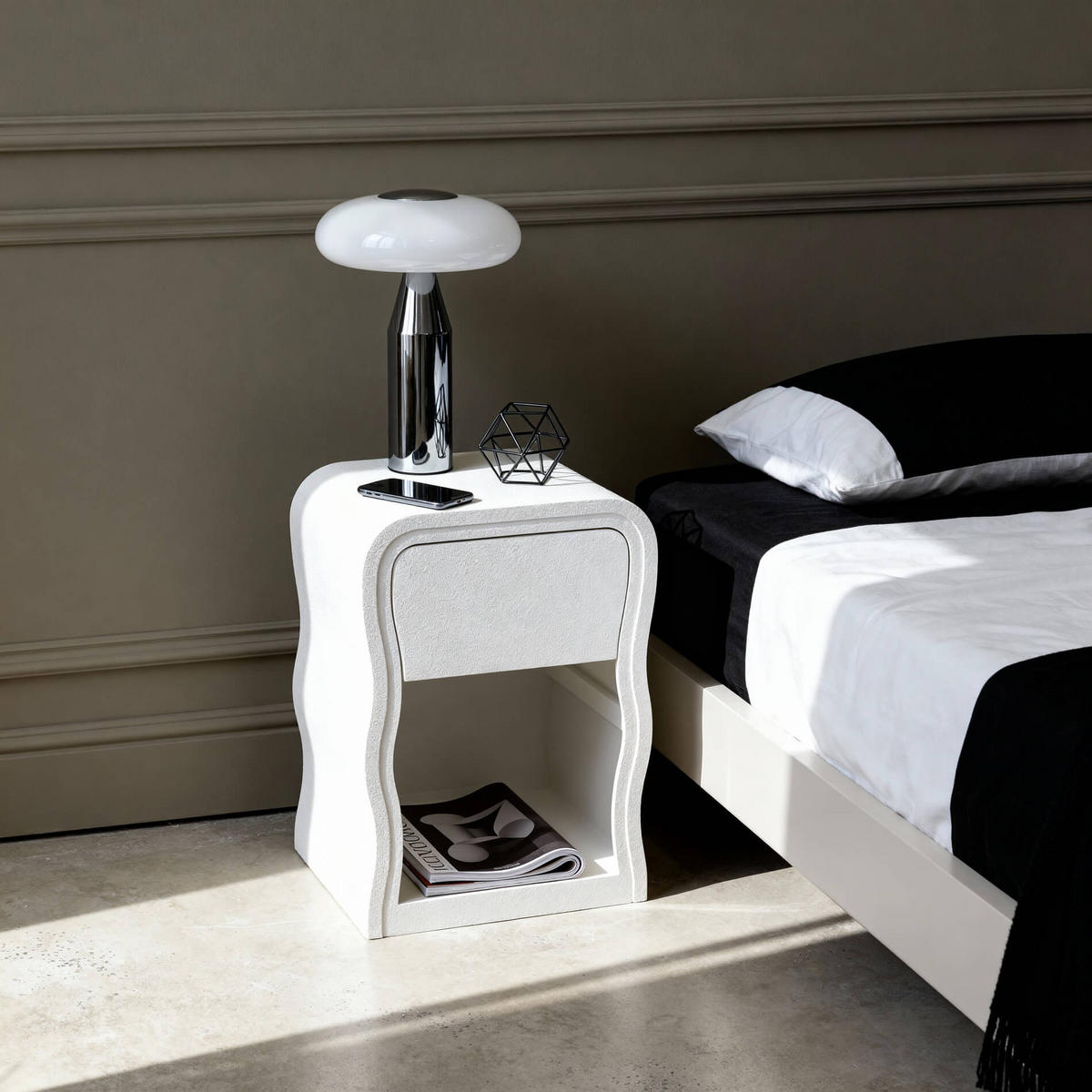 NACHTTISCH Edelweiss 40/30/55 cm - Weiß, Holzwerkstoff (40/55/30cm) - Mobili Rebecca