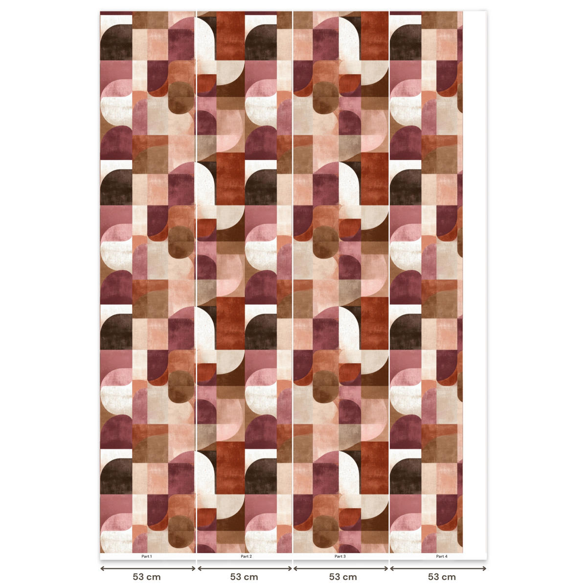 TAPETE - Geometrie - Modern - Retro - 200x300 cm - Multicolor, Papier (200/300cm) - OnlyWow