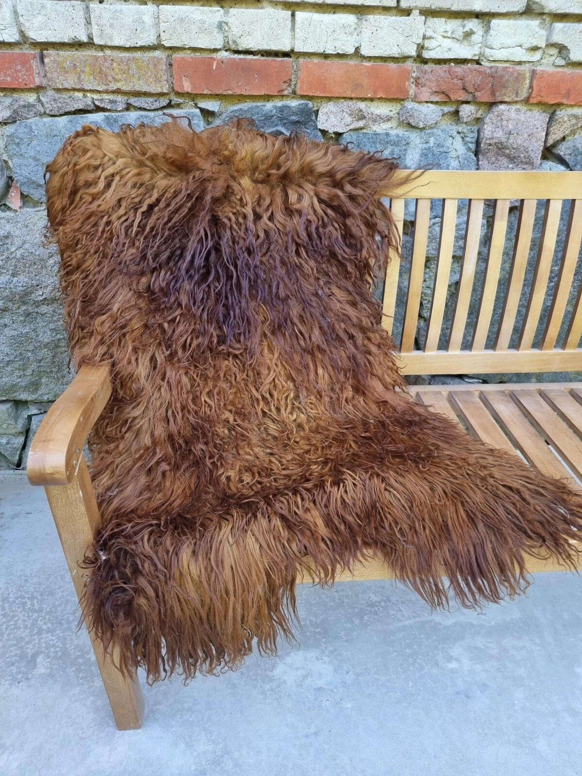 LAMMFELL Island Langhaar natur lockig weich Premium Ginger ca. 105 cm - Rotbraun, Fell (55/105cm) - Provellus