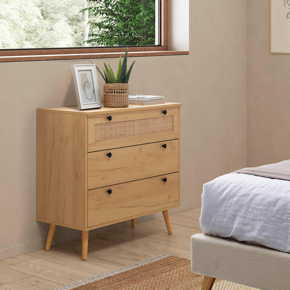 KOMMODE 80/77/39 Bella Eiche - Honigeiche, Holzwerkstoff (80/77/39cm)