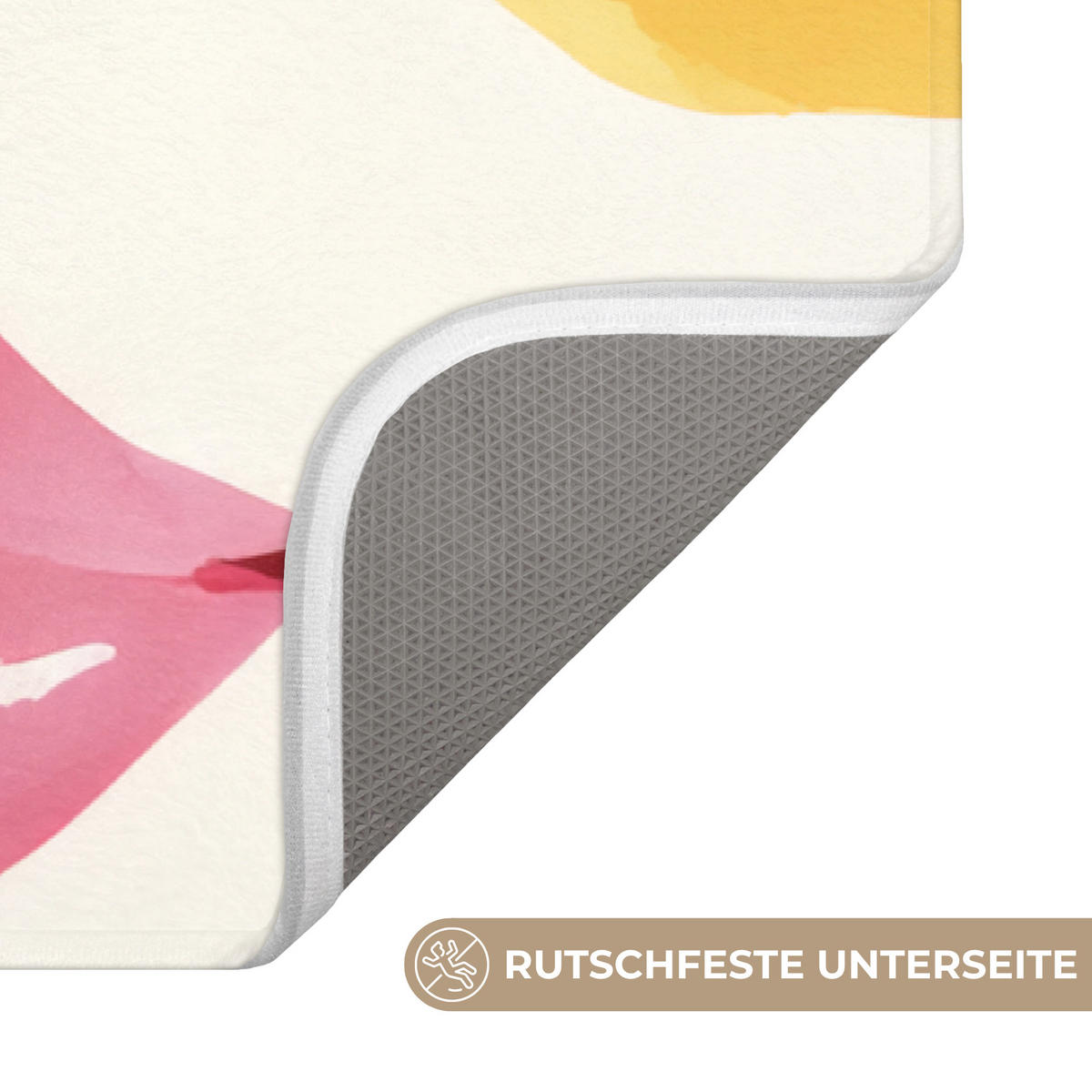 KOUPELNOVÁ PŘEDLOŽKA Rty - barevné - lesklé 90x60 cm - růžová, textil/plast (90/60cm) - OnlyWow