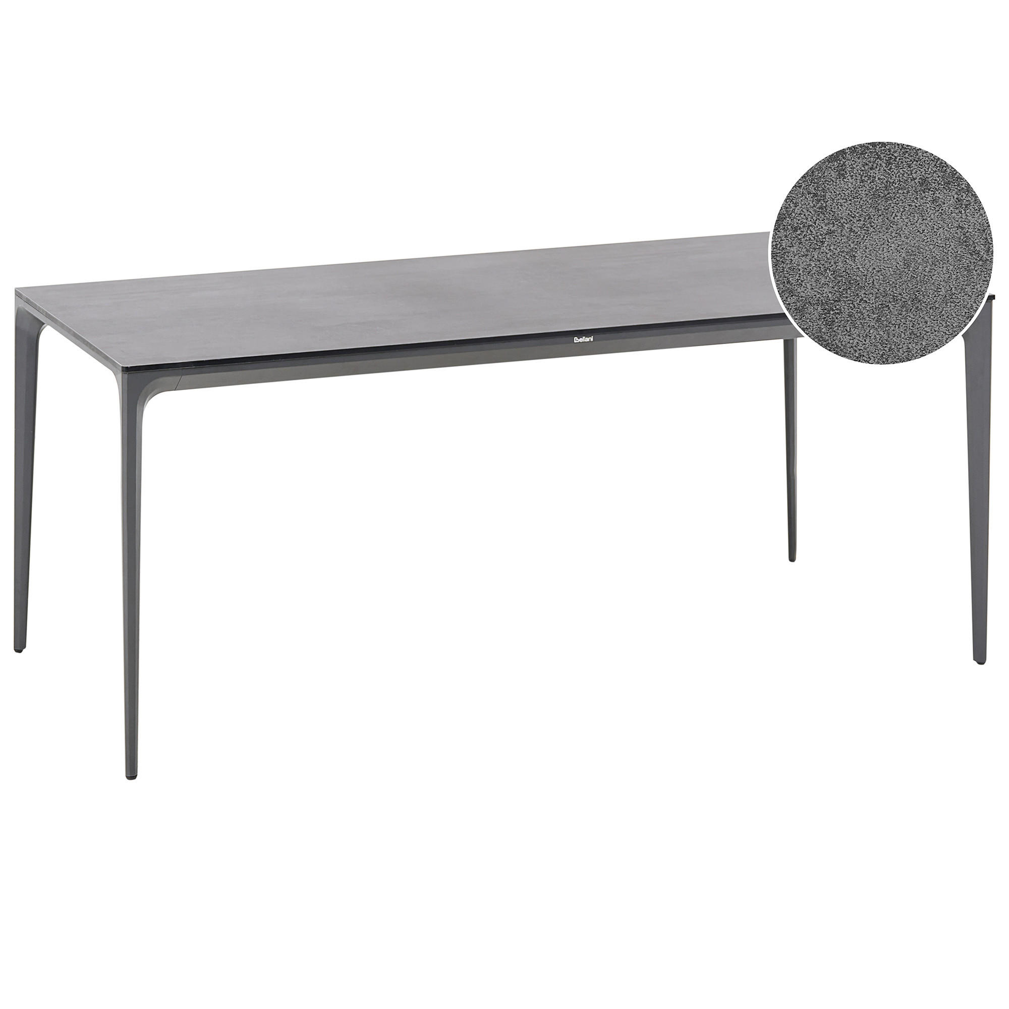 KONFERENZTISCH 90/180 cm Dunkelgrau Sovareto - Dunkelgrau, Kunststoff (180/90/75cm) - Beliani