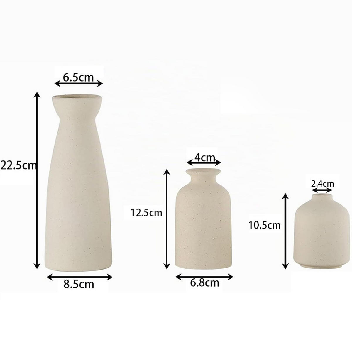 VASE Keramik - Ecru, Keramik (22.5cm) - LIBRATON
