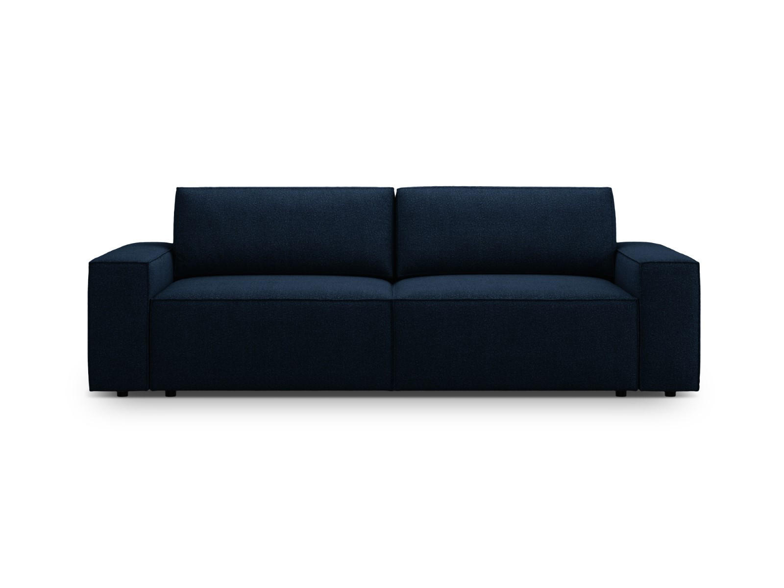 SOFA ausklappbar mit Bettkasten Jodie aus Boucle dunkelblau 3 Sitzplätze - Dunkelblau, Textil (107/86/247cm) - Micadoni