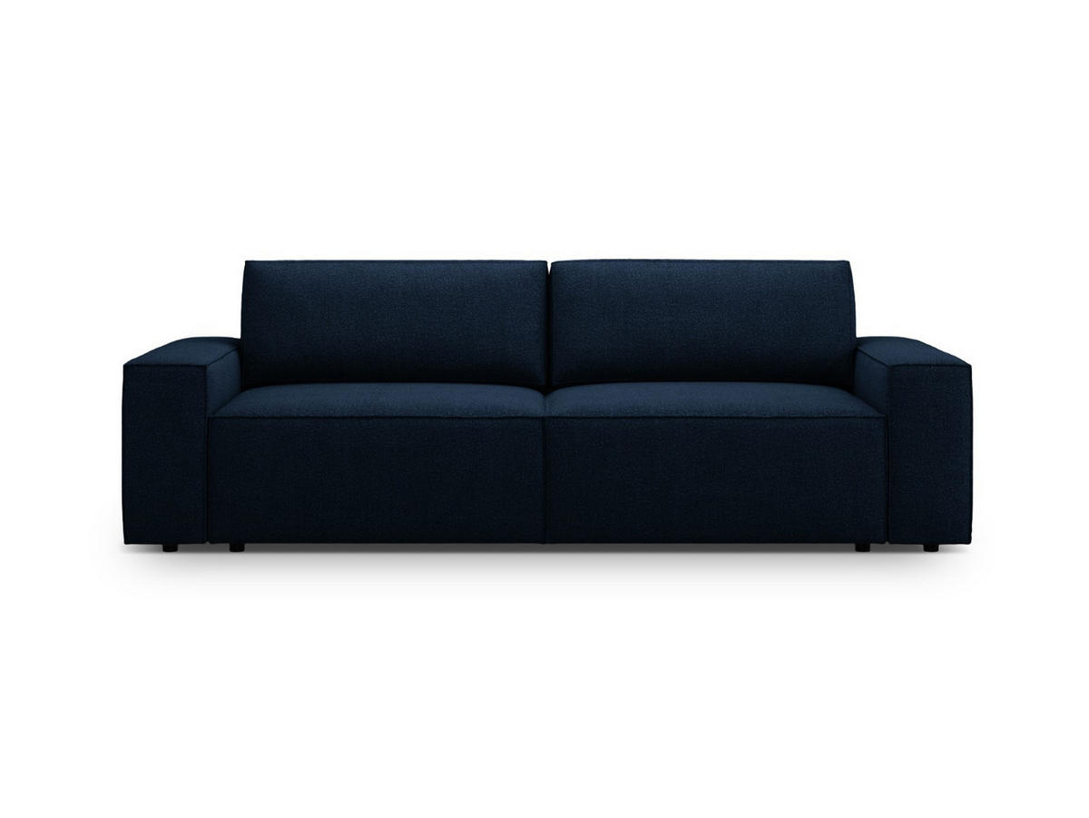 SOFA ausklappbar mit Bettkasten Jodie aus Boucle dunkelblau 3 Sitzplätze - Dunkelblau, Textil (107/86/247cm) - Micadoni