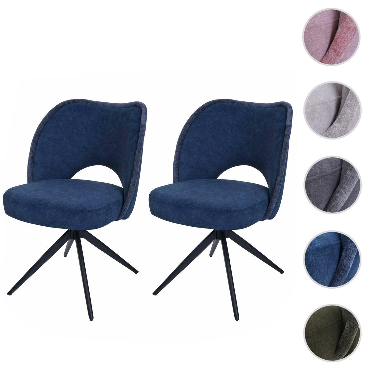 ESSZIMMERSTUHL Blau 2er-Set - Blau, Textil (54/84/60cm) - MCW