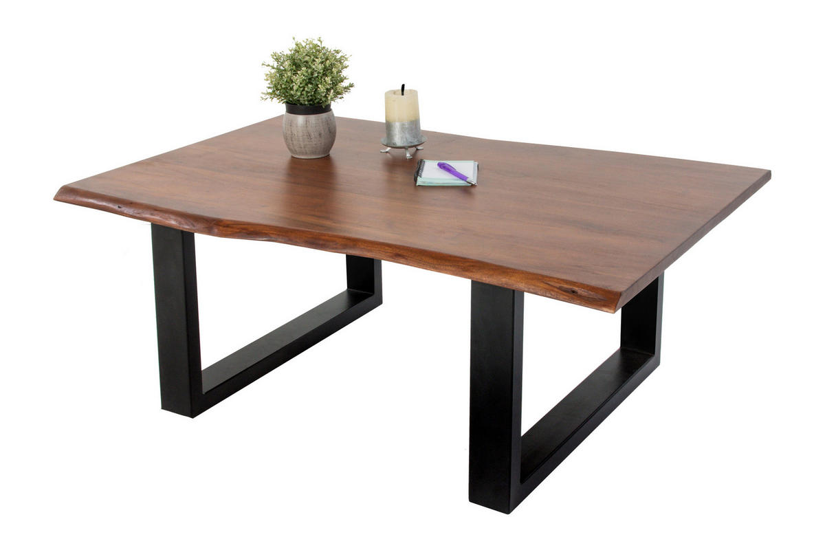 COUCHTISCH INSA - Schwarz/Braun, Holz/Metall (70/100/43cm) - SAM