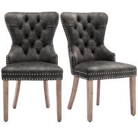 POLSTERSTUHL 2er-Set mit Massivholzbeinen, höhenverstellbar und Türklopfer-Design, heller grau - Grau, Textil (53/95/46.5cm) - Luhomfu