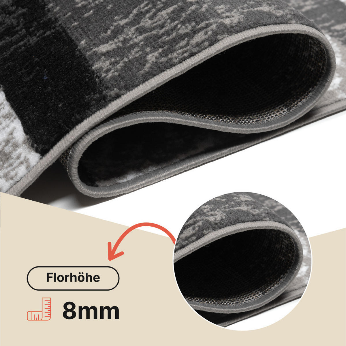 TEPPICH DREAM Grau 130/190 cm - Grau, Textil (130/190cm) - Tapiso