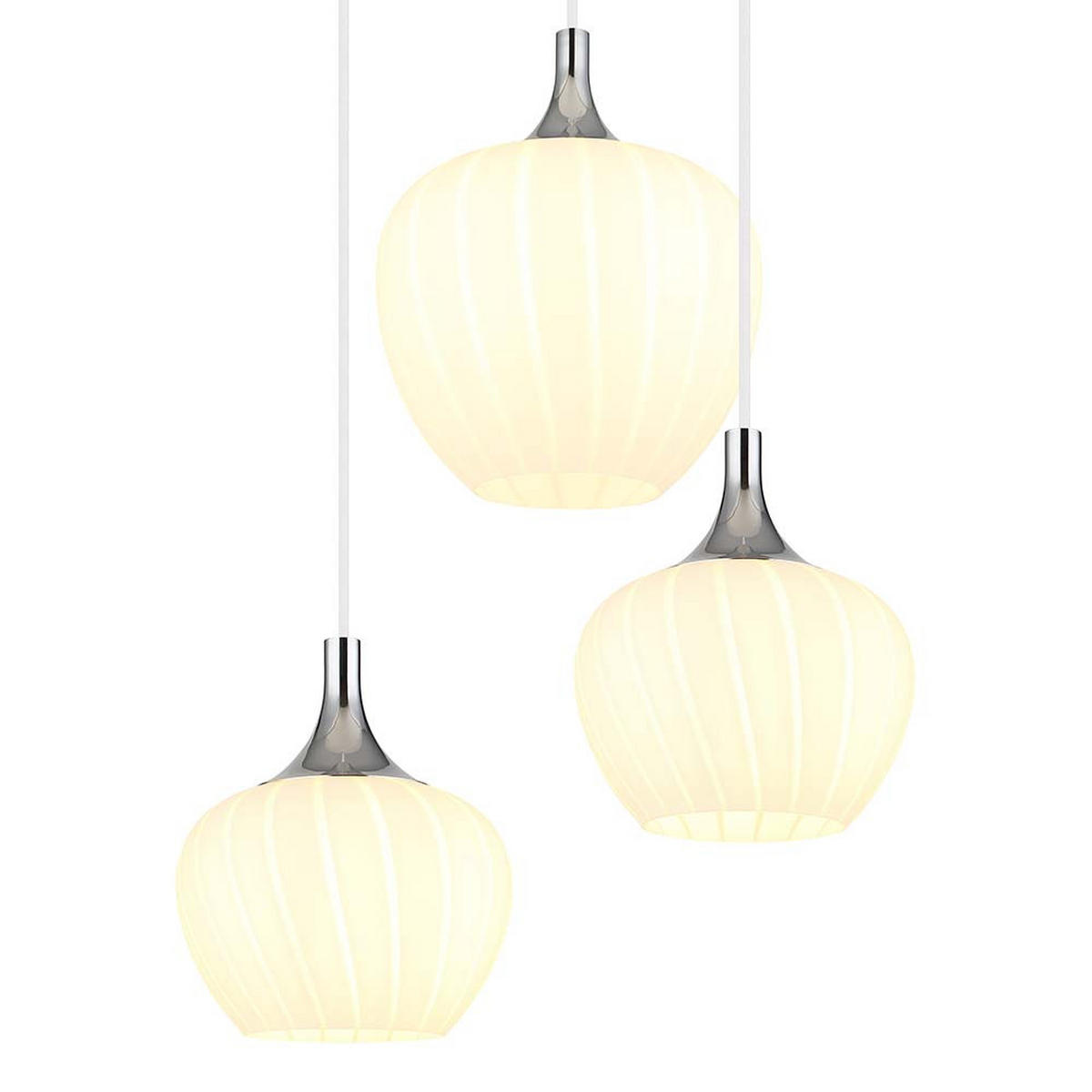 HÄNGELEUCHTE Glas Opal Weiß MAXY - Weiß, Glas (86/42/120cm) - Globo Lighting