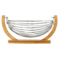 OBSTKORB mit Schaukelaufhängung, Bambus, Metall, 36 x 21 cm - Silberfarben, Holz (21cm) - 5five Simply Smart