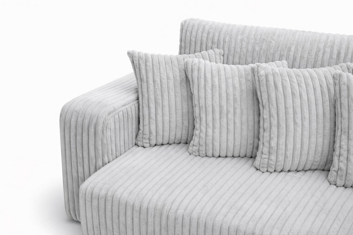 SCHLAFSOFA, Cordstoff Tilia, Grau, PIANO DOUBLE - Grau, Holz (246/83/145cm) - Kaiser Möbel