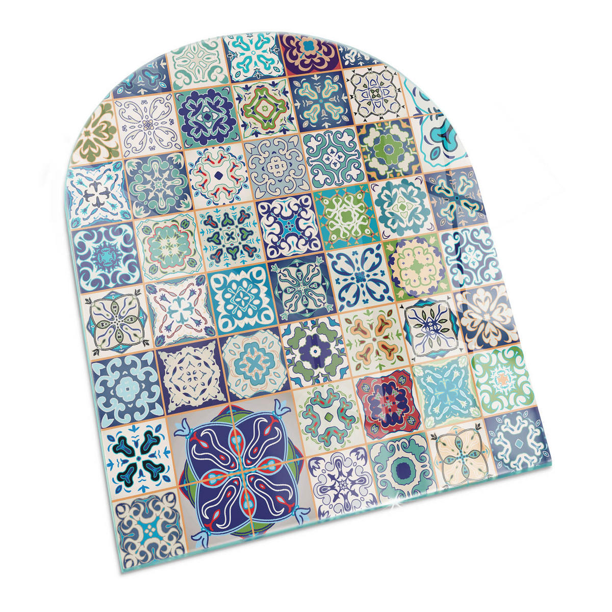 GLASPLATTE für Kamin 80x70 cm Blau - Blau, Glas (80/70/0.4cm) - ArtPrintCave