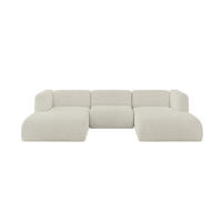 WOHNLANDSCHAFT MIRA-U1 317x179x70 Creme Cord - Ecru/Creme, Holzwerkstoff/Kunststoff (317/70/179cm) - ALTDECOR