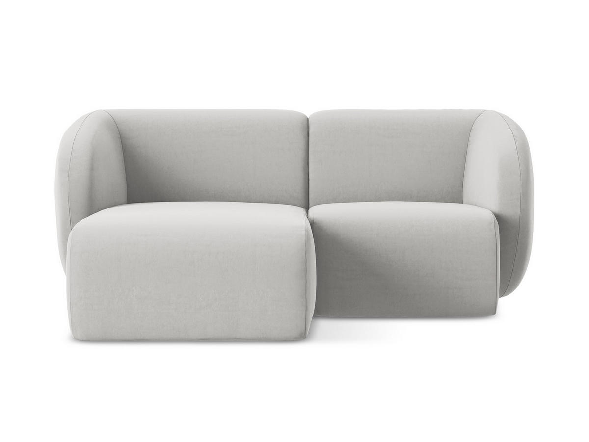 ECKSOFA Links Samt Stoff Grau - Silberfarben/Schwarz, Holzwerkstoff/Kunststoff (178/166cm) - Makamii