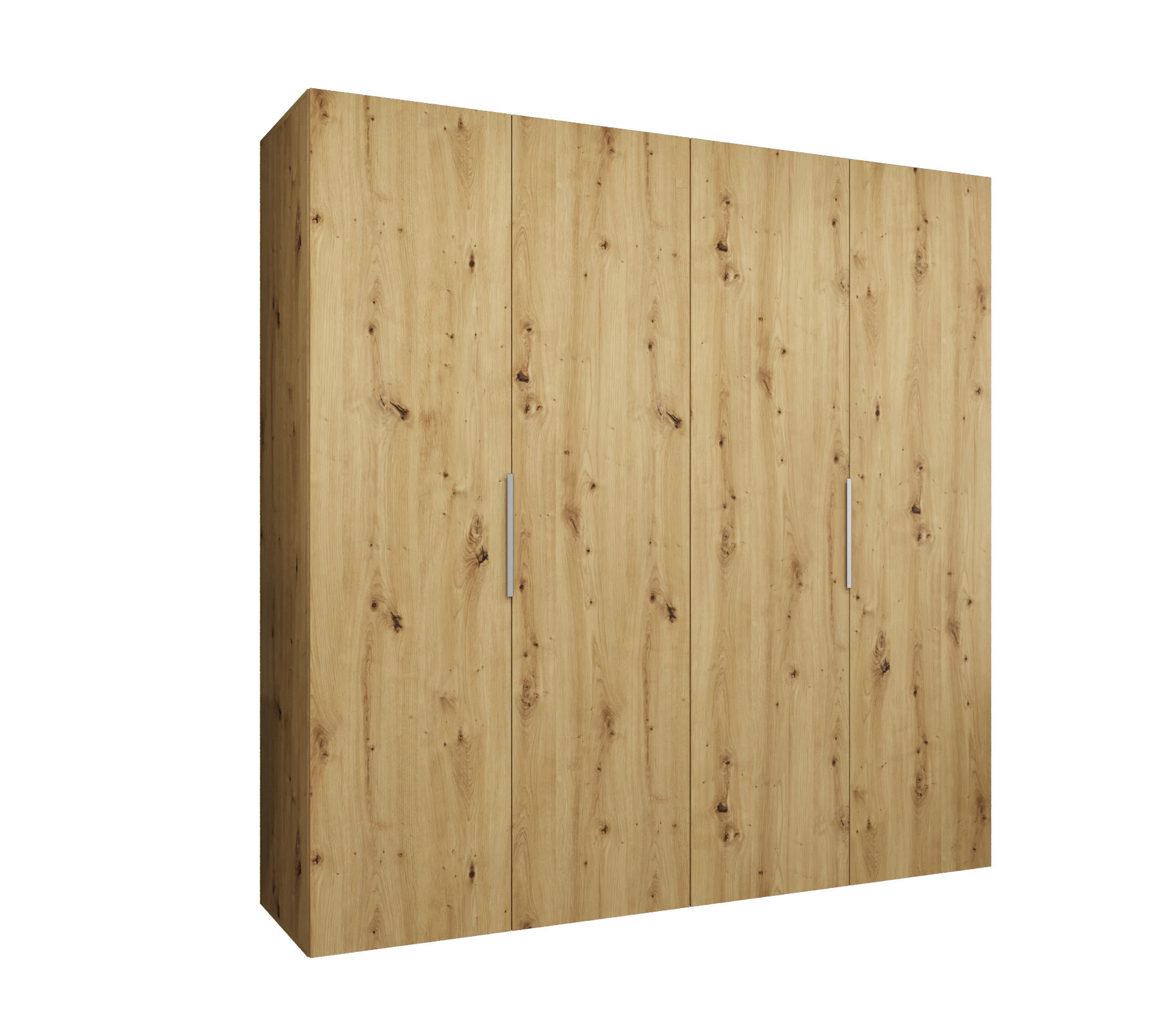 Möbel Kryspol Drehtürenschrank Eiche Artisan, Kaschmir 200x202x52 cm